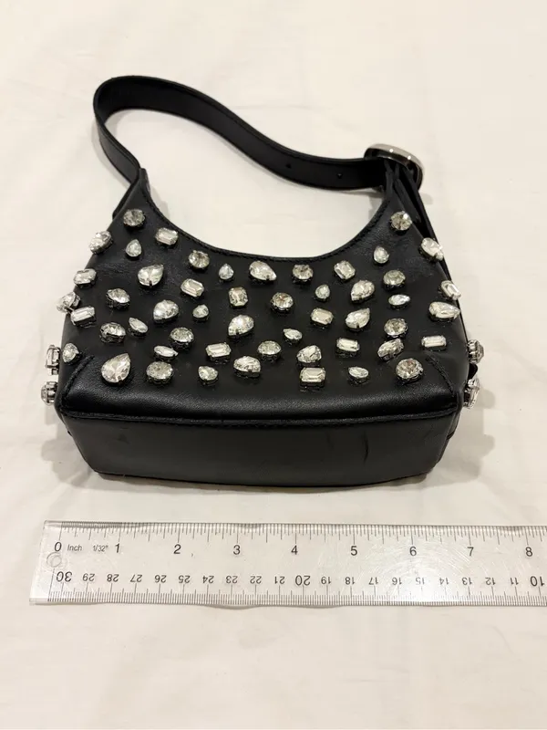 Madewell Black Mini Shoulder Bag with Crystal Studs - Image 10