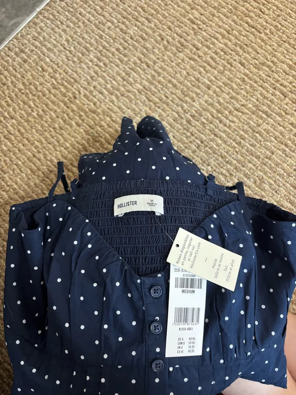 Hollister Mini Dress Polka Blue White Dot - Image 5