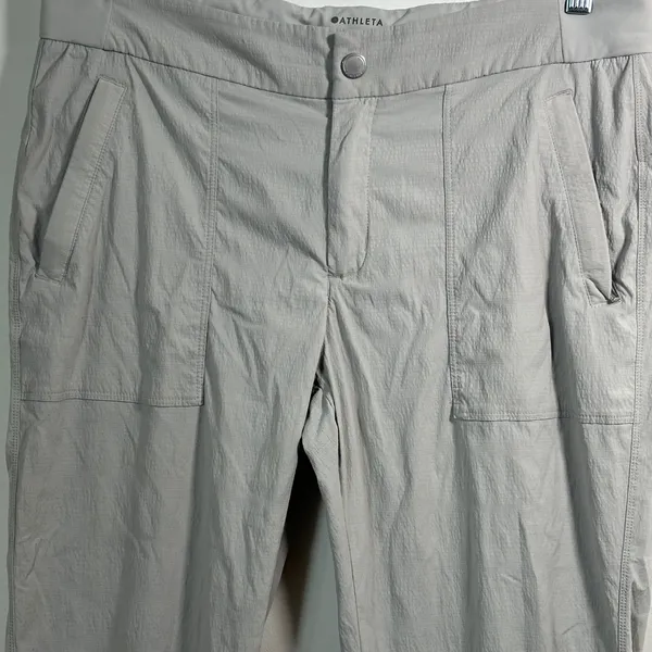 Athleta‎ Trekkie Hike Pant Womens 12 Light Gray Adjustable Leg Outdoor Hiking - Image 3