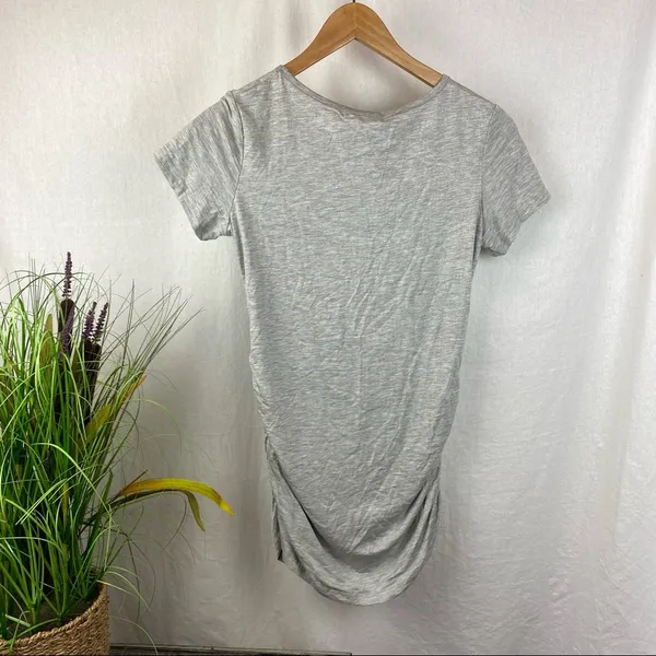 Smallshow Set of 2 Black & Gray Short Sleeve Ruched Maternity Tee T Shirts - Image 2