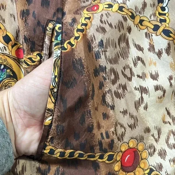 Vintage animal print 80s 90s jacket‎ full zipper lightweight pockets baddie - Image 6