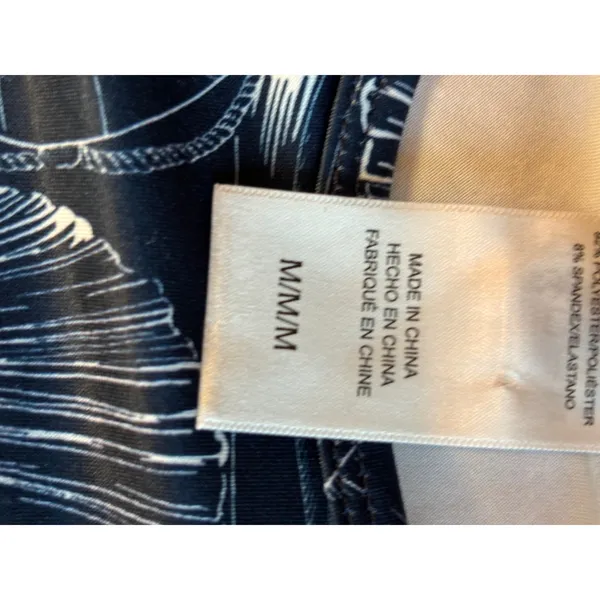 Nautica Navy Blue Nautical Sailboat Print Long Sleeve Rash Guard Swim Top Medium - Image 4