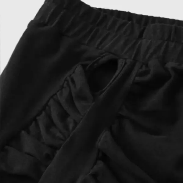 Cider Solid Ruched Mini Skirt With Strap Black S NWT - Image 5