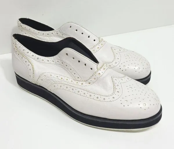 Rag & Bone Meli‎ Brogue White Platform Loafers Women's Shoes Size 9 - Image 4