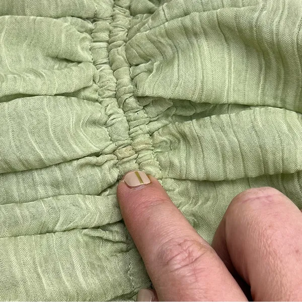 WAYF Secrets Kept Gathered Flutter Sleeve Top‎ XS Green Coquette NEW *TINY FLAW - Image 9