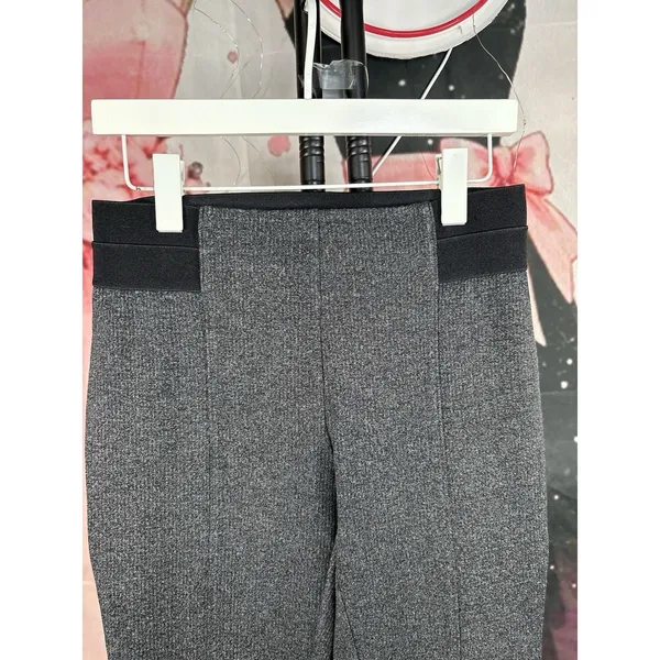 Ann Taylor Mid Rise Gray Fleece Like Trousers Pants Sz M - Image 2