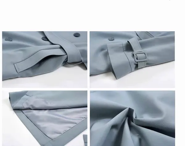 Women Coat Blue Size L - Image 5