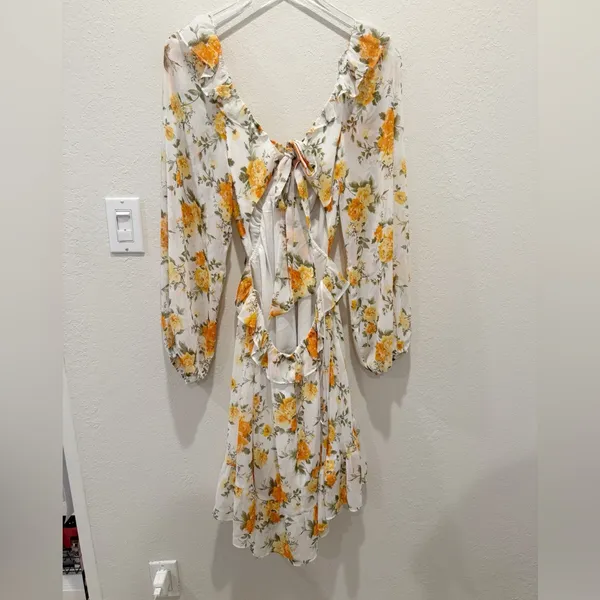 VICI Floral Long Sleeve Cutout Chiffon Babydoll Dress NWT Size XL‎ - Image 5