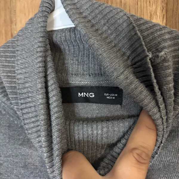 Mango women’s Gray Turtleneck tees long sleeve size M  - Image 2