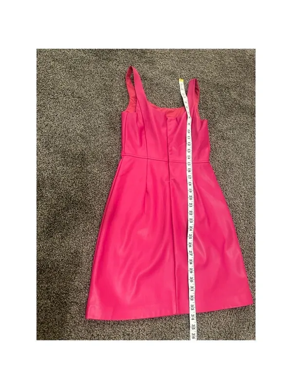 BCBGeneration Mini Dress Pink XXS Faux Leather - Image 10