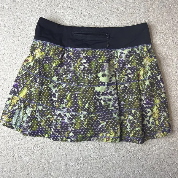 Women's Lululemon Size 4 Pace Rival Skirt Floral Shorts Athletic Pickleball Golf - Image 3