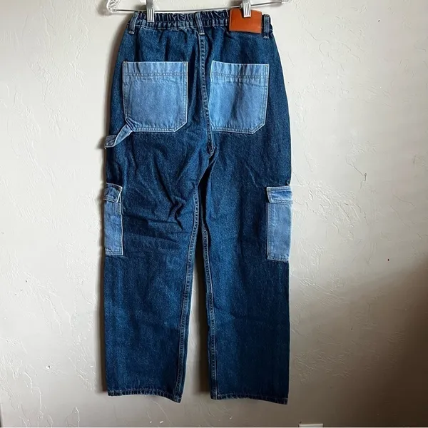 Princess Polly Boston Patchwork Mixed Denim Baggy Cargo Carpenter Denim Jeans‎ - Image 7