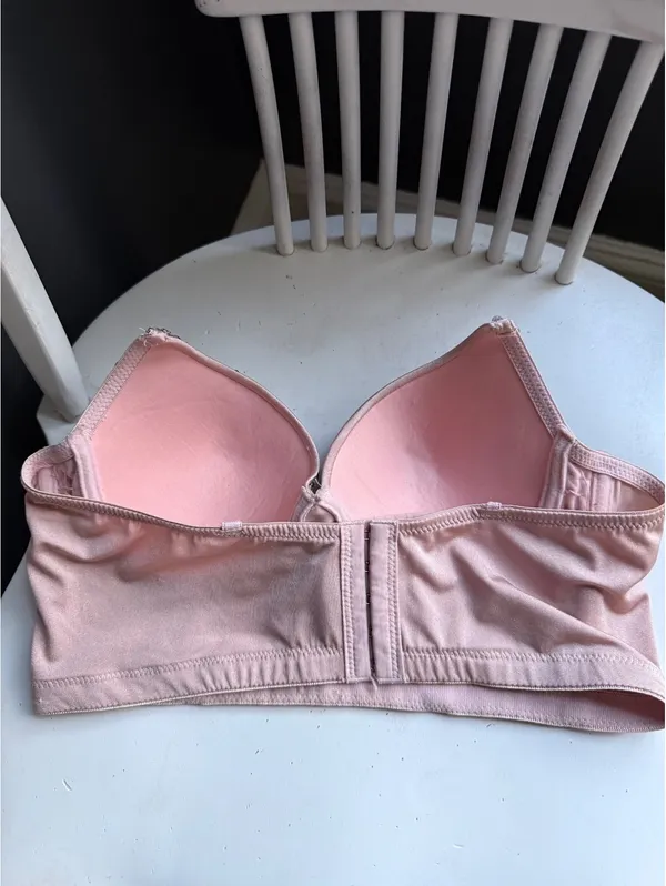 Pink Longline Bra with Silver Sequin Embellishments - Image 2
