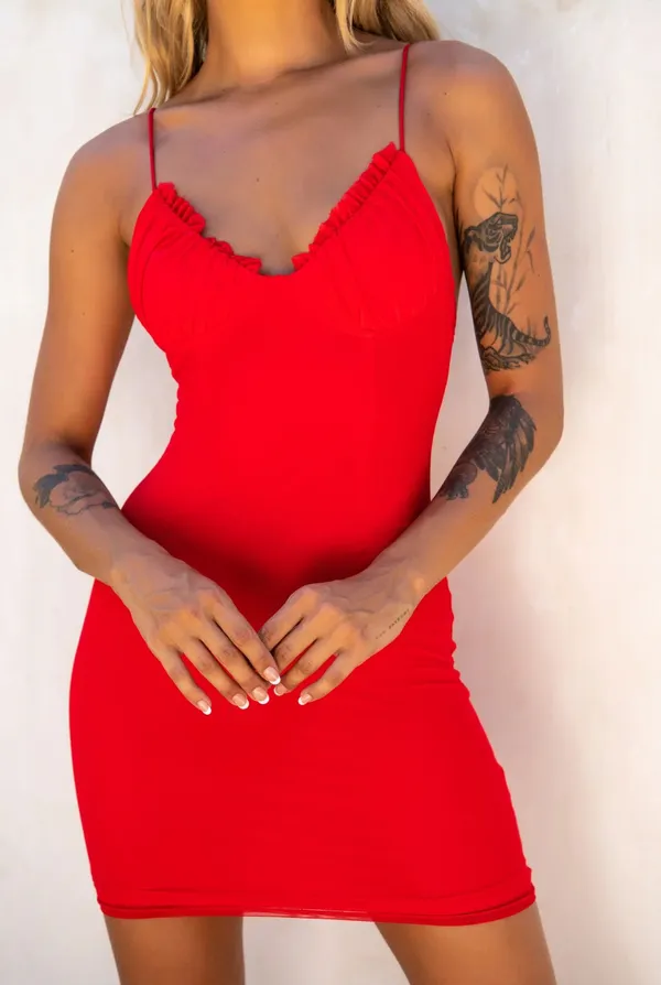 Selfie Leslie Red Dress - Image 4
