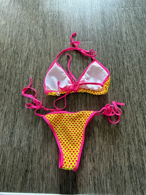 Pink and yellow bikini Size M - Image 2