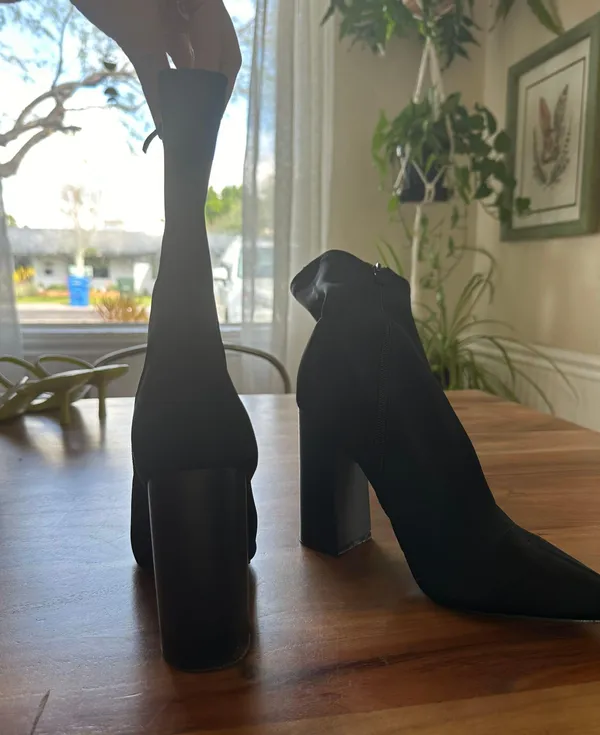 Black Sock Boots Size 9 - Image 2