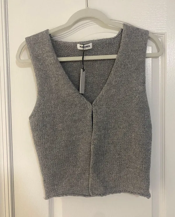 Rumored Trending Grey Knit Vest - Image 4