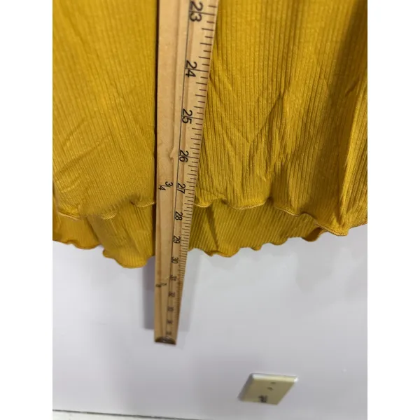 Free People Ribbed Twist Back Top Womens Medium Mustard Yellow Boho Whimsical - Image 5