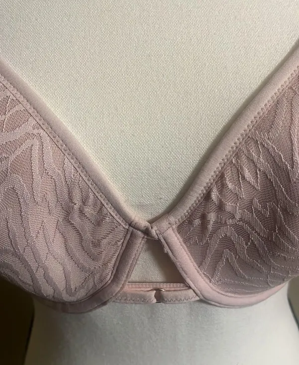 Adore Me Bra Sz 36DDD Beige Padded Underwire Feminine Sheer Strap Detail - Image 5