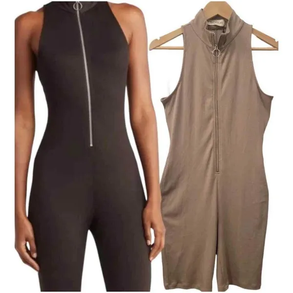 NICHOLAS THE LABEL Paola Stretch Ribbed Knit Romper Size‎ Small Medium Branch - Image 2