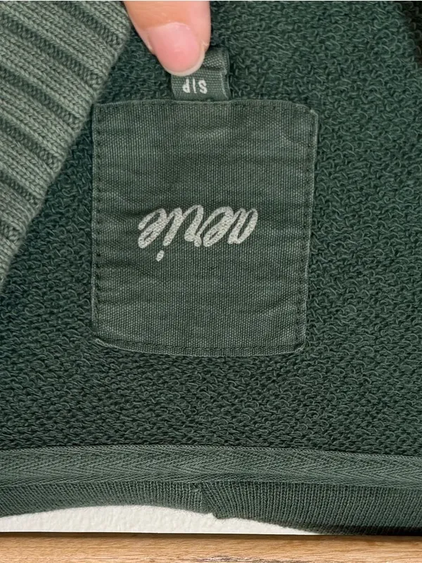 Aerie Down To Earth Henley Hoodie Oversized Fleece Green Size Small Oversized - Image 3