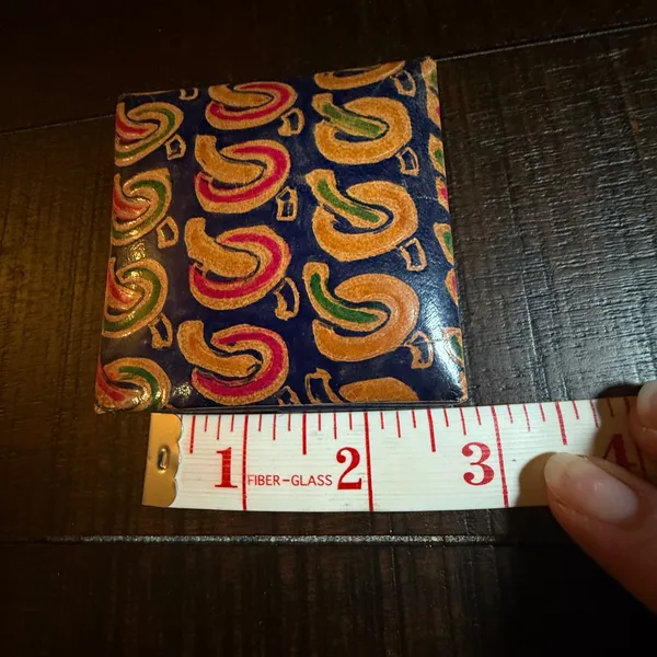 Vintage 90s Y2K Small Coin‎ Purse Pouch Blue Swirl Pattern Snap Closure - Image 3