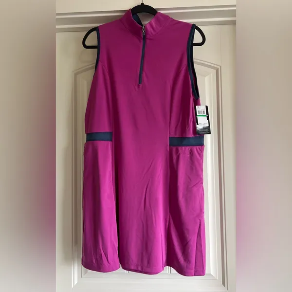 NWT PGA TOUR Women's Sl Colorblock Dress Sz L - Image 2