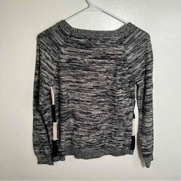 American Living Women's Size Small Crewneck Sweater‎ White Black Stripes Marled - Image 4