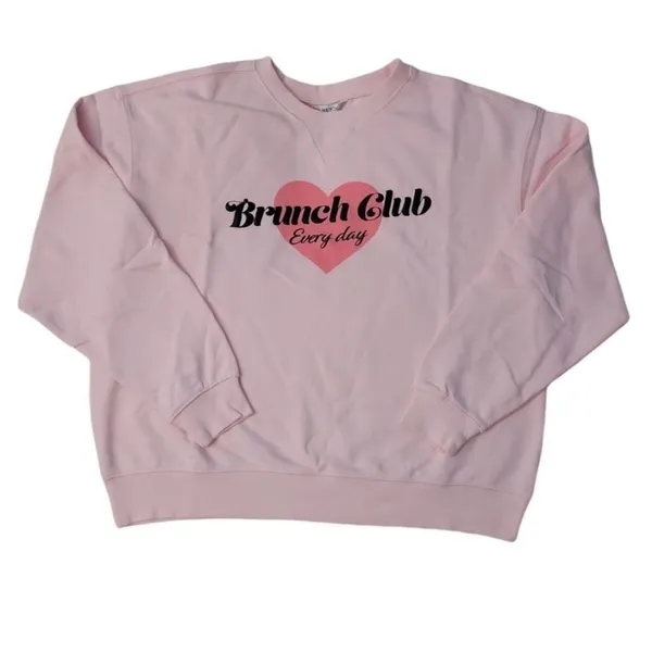 NWT Wildfox Graphic Crewneck “Brunch Club Everyday” Sweatshirt Size‎ Medium - Image 2