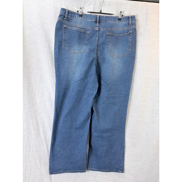 NWT Daily‎ Thread Jeans Blue Denim Button Fly Cropped Wide Leg Pants 18W Plus - Image 4