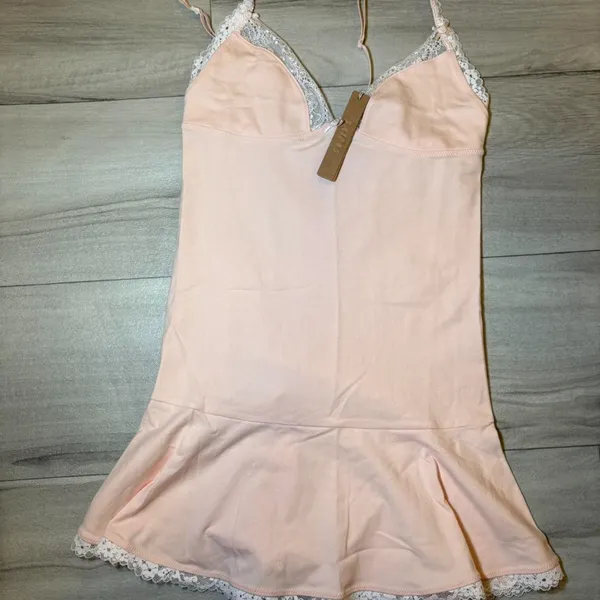 Skims cotton la e slip dress in Color PRIMROSE - Image 2