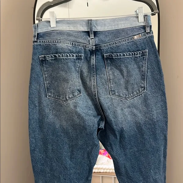 KanCan Blue Straight Leg Jeans with Striking Two-Tone Design - Image 8