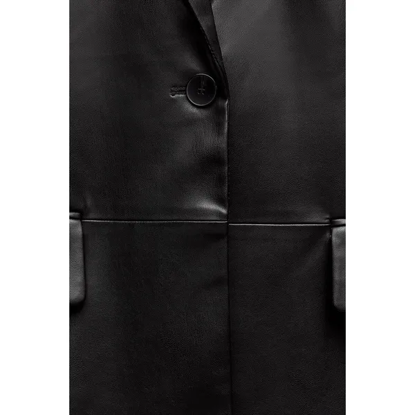 Zara FAUX LEATHER MENSWEAR STYLE BLAZER Size Small (4432/710/800) New With Tags - Image 4