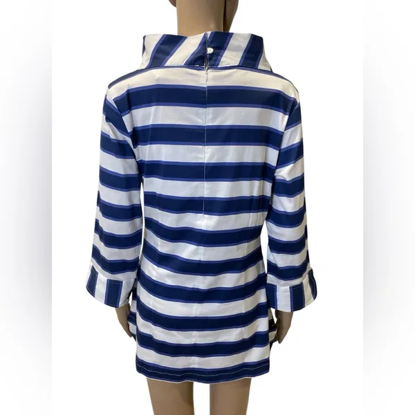 TIZZIE Striped Blue and White Tunic Top size M - Image 5