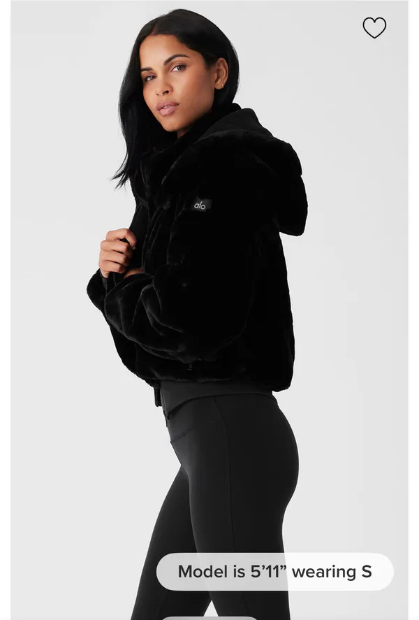 🖤 Alo Faux Fur Foxy Jacket – Black (Size M) - Image 3
