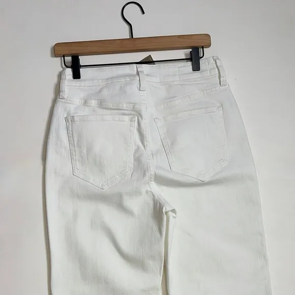 NWT!! J. CREW Curvy Slim Wide Denim Jeans Solid White Raw Hems Stretch‎ Size 27 - Image 8