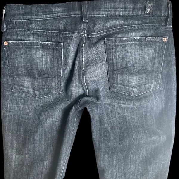 Vintage BLACK 7 for all mankind boot cut low rise denim jeans 30 x 32 Jeans - Image 3