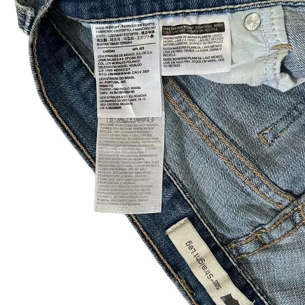 Levi's 505 Straight Leg Jeans Women’s Size 6 Short Blue Raw Hem - Image 7