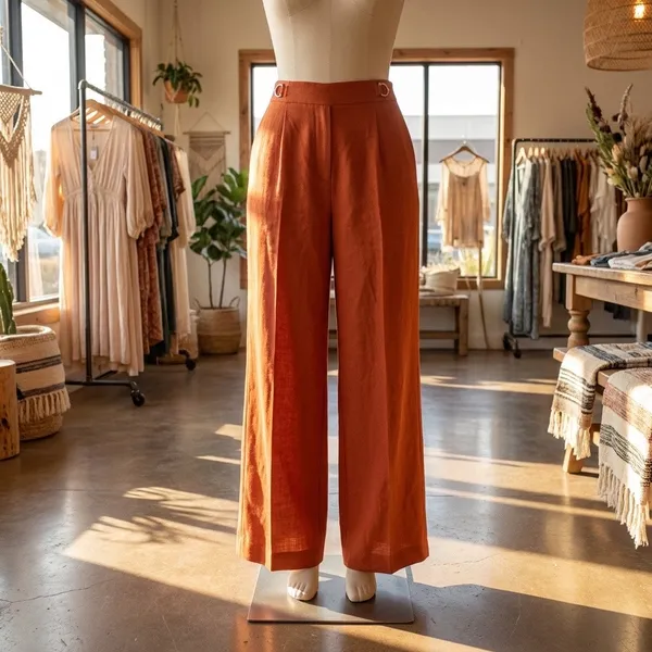 Wide Leg Dress Pants Orange Size 18 - Image 6