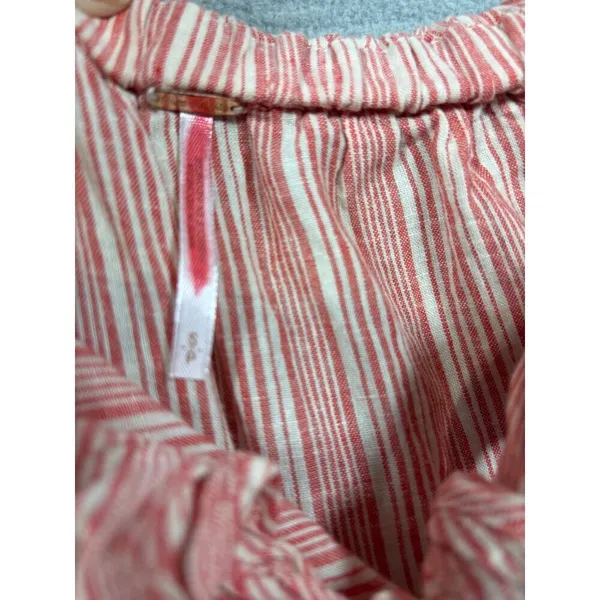 Free‎ People Hello There Beautiful Off Shoulder Striped Top Linen Blend - Image 4