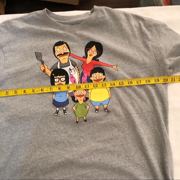 Grey Bob's Burgers family tee tshirt top-L Measurements in pics - Image 3