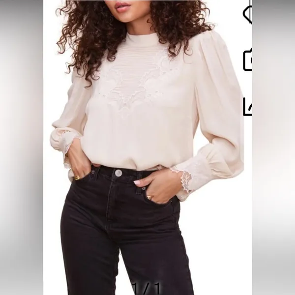 ASTR The Label Monarch Top in Oat Milk, EUC Small, MSRP $118 - Image 2