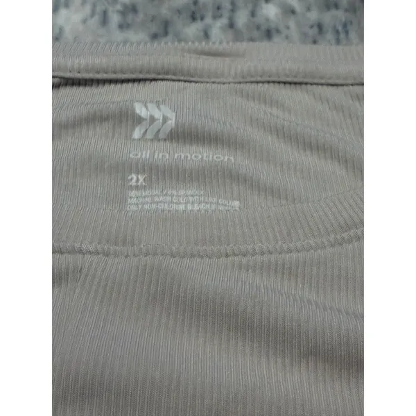 All in Motion Womens Light Beige Twist Front Long Sl. Athletic Top‎ Size 2X NWT - Image 2