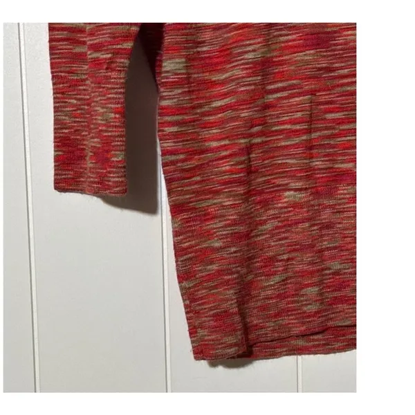 Ann Taylor LOFT Space Dye Sweater Red Multi Knit Pullover 3/4 Sleeve Medium Soft - Image 4
