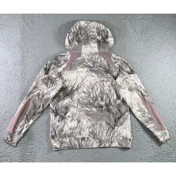 Cabela's Hoodie Women L Seclusion Open Country‎ Snow Camo Pink Graphic Outdoor - Image 3