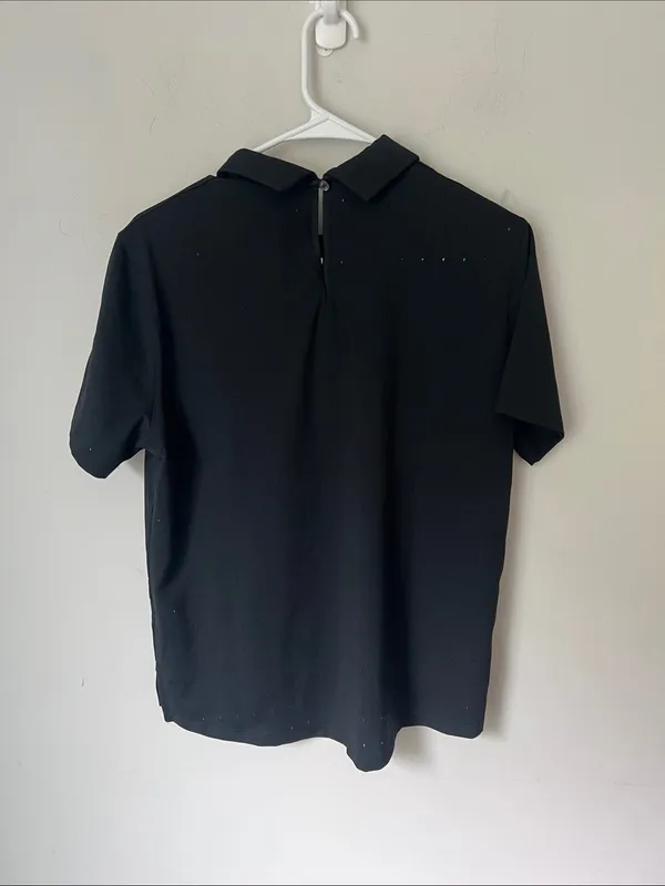 Nike Dri-FIT Black Perforated Golf Polo Top Women’s M 🔲 - Image 6