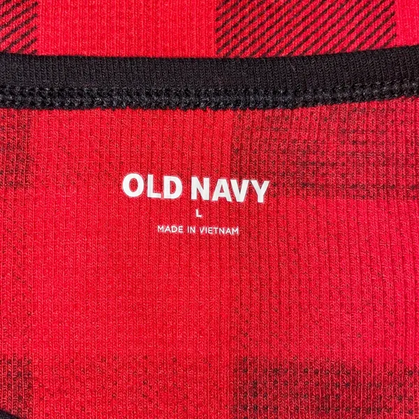 Old Navy Pajama Set Women L Red Buffalo Plaid Thermal 2 Piece Set Holiday Cozy - Image 6