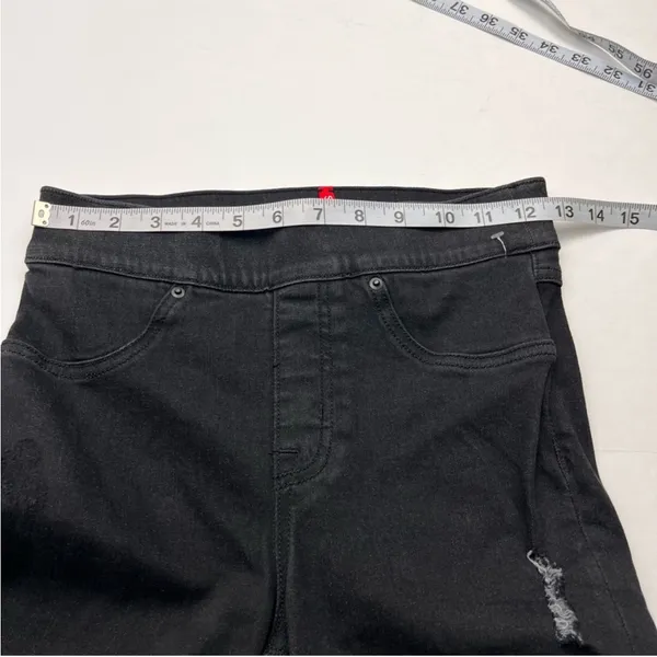 Spanx Distressed Jegging‎ Womens Size XS Black Pull On Raw Hem Slimming Skinny - Image 6