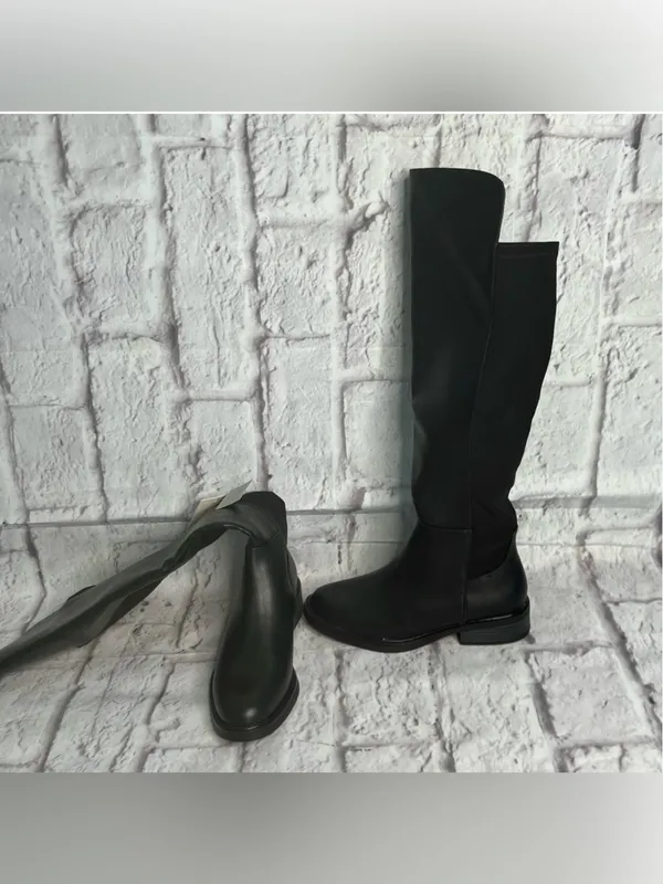 A new day Hope black faux leather Knee-High Women's Boots new size 7.5 - Image 3