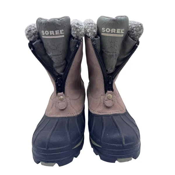 Women's Sorel Ellesmere Brown Suede Waterproof‎ Winter Boots Taupe Size 6 - Image 2